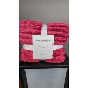 Home Collection Cloth Art Pink Solid Color Rectangular Blanket